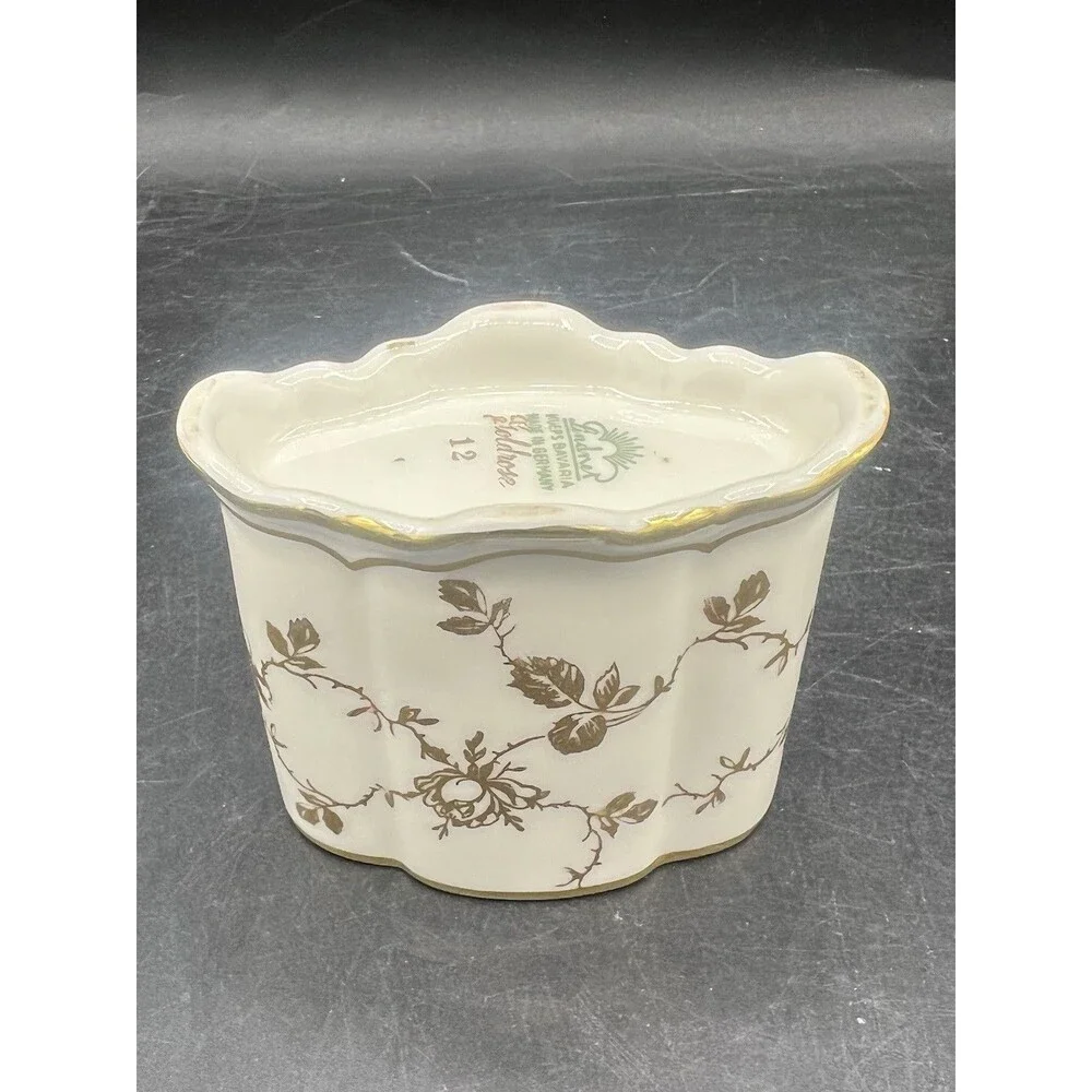 VTG Lindner Bavaria Gold Rose Floral Scroll Toothpick Cigarette Holder 2.25”